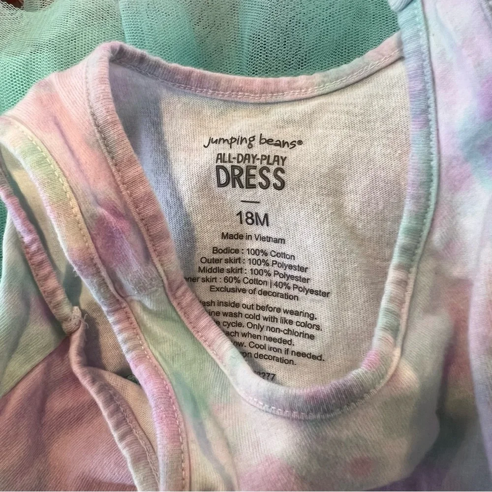 Little lass denim unicorn & tie dye tutu dress combo